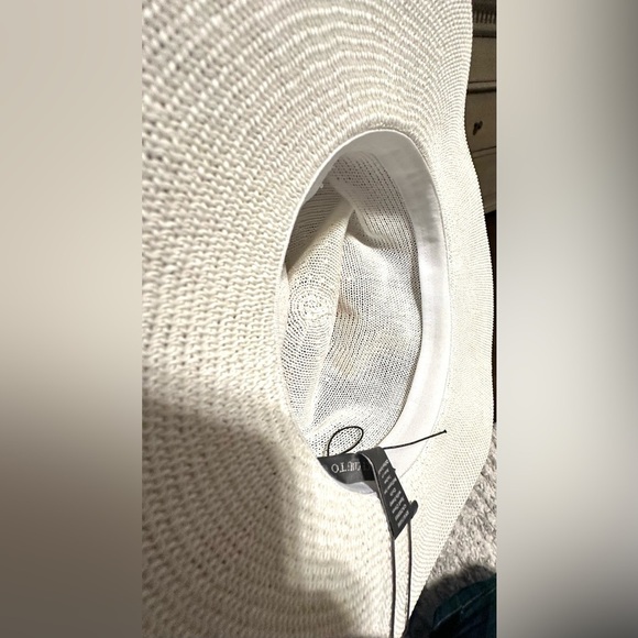 ‼️RARE‼️?VINCE CAMUTO??NWT?Double Buckle Straw Panama Hat in White/Turquoise main image 15
